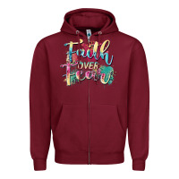 Burgundy faith over fear Zipper Hoodie - Zillion Design Studio