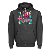 Charcoal Heather faith over fear Zipper Hoodie - Zillion Design Studio