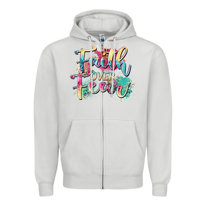 Faith Over Fear Zipper Hoodie by Zillion Design Studio | Teevron