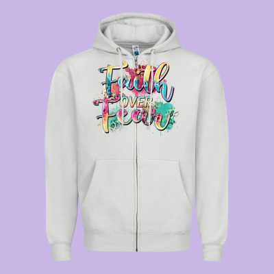 Faith Over Fear Zipper Hoodie Designed By Zillion Design Studio