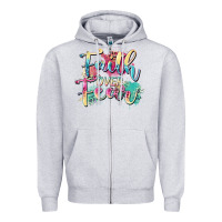 Heather Grey faith over fear Zipper Hoodie - Zillion Design Studio