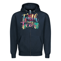 Navy faith over fear Zipper Hoodie - Zillion Design Studio