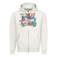 Oatmeal Heather faith over fear Zipper Hoodie - Zillion Design Studio