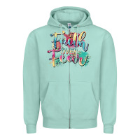 Seafoam faith over fear Zipper Hoodie - Zillion Design Studio