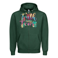 Sports Green faith over fear Zipper Hoodie - Zillion Design Studio