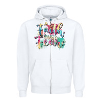 White faith over fear Zipper Hoodie - Zillion Design Studio