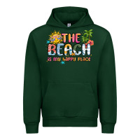Forest Green the beach is my happy place Urban Hoodie - MaliasSmallBusiness