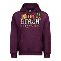 Mauve Wine the beach is my happy place Urban Hoodie - MaliasSmallBusiness