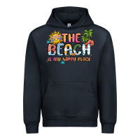 Navy the beach is my happy place Urban Hoodie - MaliasSmallBusiness