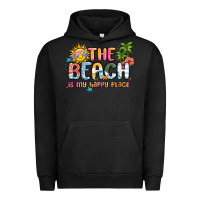 Pigment Black the beach is my happy place Urban Hoodie - MaliasSmallBusiness