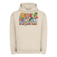Pigment French Oak the beach is my happy place Urban Hoodie - MaliasSmallBusiness