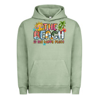 Pigment Oil Green the beach is my happy place Urban Hoodie - MaliasSmallBusiness