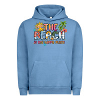 Pigment Pebble Blue the beach is my happy place Urban Hoodie - MaliasSmallBusiness