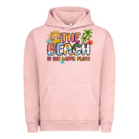 Pigment Salmon the beach is my happy place Urban Hoodie - MaliasSmallBusiness
