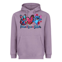 Lavender peace love stitch Heavyweight Hoodie - Zillion Design Studio