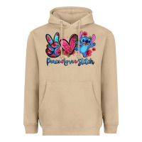 Mushroom peace love stitch Heavyweight Hoodie - Zillion Design Studio
