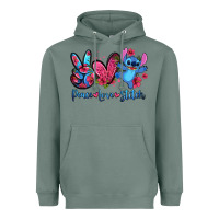 Sage peace love stitch Heavyweight Hoodie - Zillion Design Studio