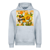 Heather Grey bee happy Urban Hoodie - MaliasSmallBusiness