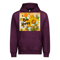 Mauve Wine bee happy Urban Hoodie - MaliasSmallBusiness