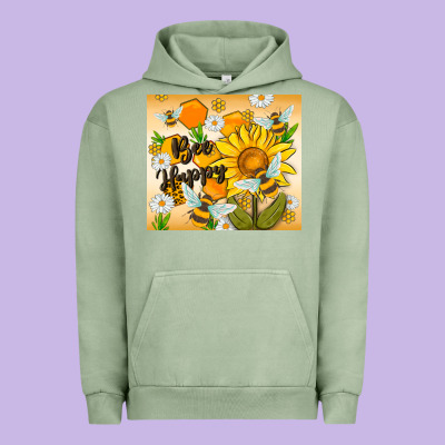 Bee Happy Urban Hoodie Designed By Maliassmallbusiness