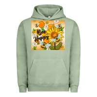 Pigment Oil Green bee happy Urban Hoodie - MaliasSmallBusiness