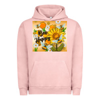 Pigment Salmon bee happy Urban Hoodie - MaliasSmallBusiness