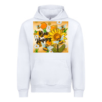 White bee happy Urban Hoodie - MaliasSmallBusiness