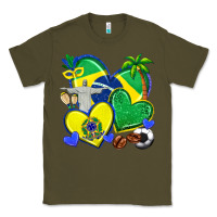 Army Green brazil hearts Classic Tee - texasbilliewilder