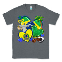 Charcoal Heather brazil hearts Classic Tee - texasbilliewilder