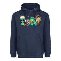 Navy photography coffee cups Heavyweight Hoodie - Zillion Design Studio