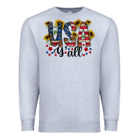 Heather Grey usa yall Premium Sweatshirt - RacoonDesign