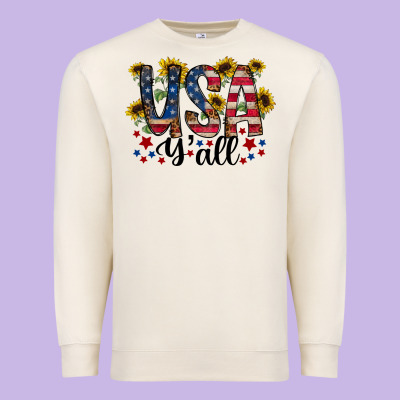 Usa Yall Premium Sweatshirt Designed By Racoondesign