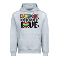 Heather Grey everyone deserves love Urban Hoodie - MaliasSmallBusiness