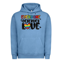 Pigment Pebble Blue everyone deserves love Urban Hoodie - MaliasSmallBusiness
