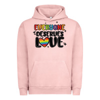 Pigment Salmon everyone deserves love Urban Hoodie - MaliasSmallBusiness