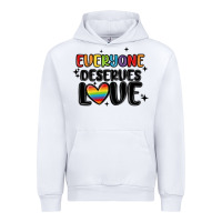White everyone deserves love Urban Hoodie - MaliasSmallBusiness