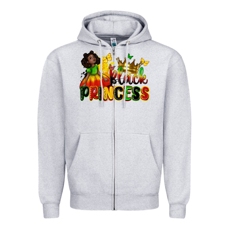 Black Princess Zipper Hoodie by Zillion Design Studio | Teevron
