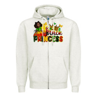 Oatmeal Heather black princess Zipper Hoodie - Zillion Design Studio