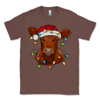 Chestnut Christmas baby red angus calf with lights Classic Tee - RanaPortraitStore