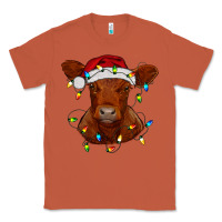 Copper Christmas baby red angus calf with lights Classic Tee - RanaPortraitStore