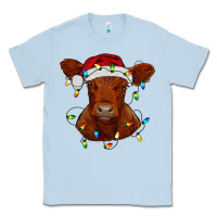 Christmas Baby Red Angus Calf With Lights Classic Tee | Teevron
