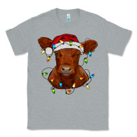 Heather Grey Christmas baby red angus calf with lights Classic Tee - RanaPortraitStore
