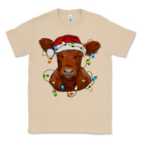 Mushroom Christmas baby red angus calf with lights Classic Tee - RanaPortraitStore