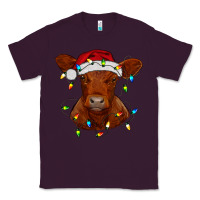 Plum Christmas baby red angus calf with lights Classic Tee - RanaPortraitStore