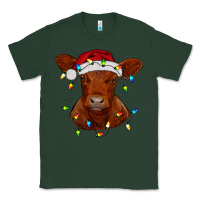 Sports Green Christmas baby red angus calf with lights Classic Tee - RanaPortraitStore