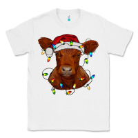 White Christmas baby red angus calf with lights Classic Tee - RanaPortraitStore