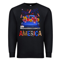 Black western fourth of july america truck Premium Sweatshirt - FaDigitalArtStudio