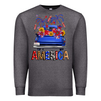 Charcoal Heather western fourth of july america truck Premium Sweatshirt - FaDigitalArtStudio