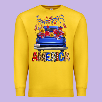Western Fourth Of July America Truck Premium Sweatshirt Designed By Fadigitalartstudio