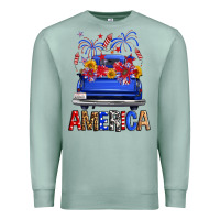 Seafoam western fourth of july america truck Premium Sweatshirt - FaDigitalArtStudio